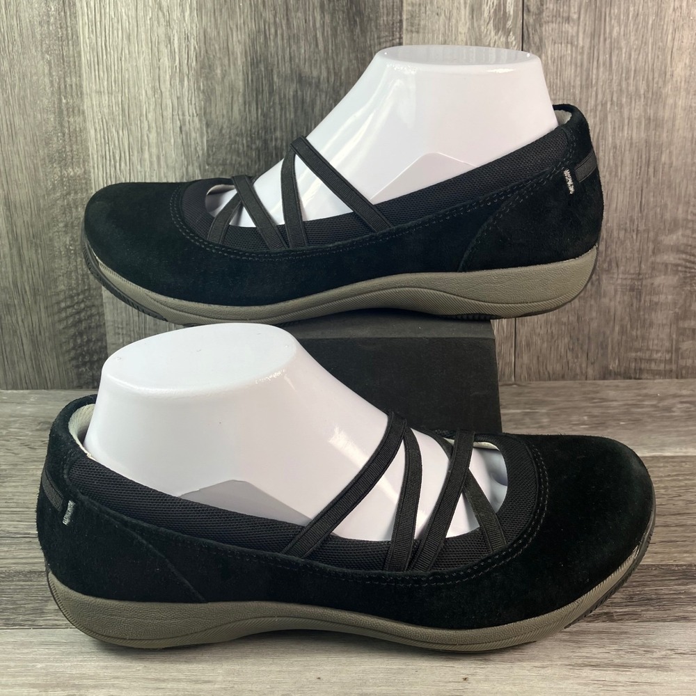 Dansko Elise Black Suede Criss Cross Mary Jane Sneakers Size 37 EU 6.5-7 US